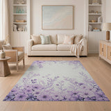 Purple Floral Cascade Vintage Rug