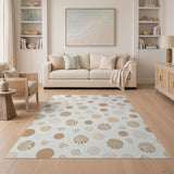 Boho Beige Yarn Balls Butterflies Rug