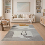 Geometric Kudu Sunset Abstract Area Rug