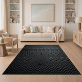 Modern Grey Zigzag Area Rug