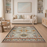 Beige Southwestern Geometric Area Rug