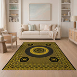 Black Gold Mandala Persian Area Rug