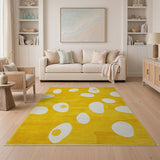 Playful Fried Egg Yellow Area Rug