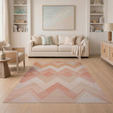 Orange Terracotta Zigzag Geometric Area Rug
