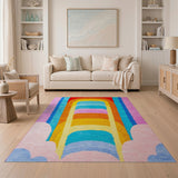Multi-color and Patterns Rainbow Arch Multi-Color Geometric Area Rug