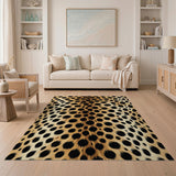 Leopard Print Beige Area Rug