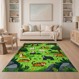 Kids Cartoon Jungle Animals Area Rug