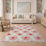 Blush Pink Cherry Blossom Floral Vintage Area Rug