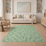 Elegant Green Vine Leaf Area Rug