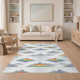 Geometric Modern Rainbow Mountain Geometric Area Rug