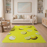 Sunny Lemon Slices Yellow Yellow Area Rug