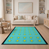 Sunny Teal Gingham Sun Rug