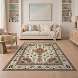 Ivory Traditional Persian Medallion Area Rug