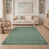 Emerald Green Geometric Dot Grid Area Rug