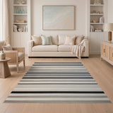 Striped Modern Grey Striped Area Rug
