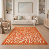 Orange Leopard Print Area Rug