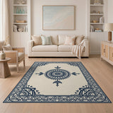 Navy Mandala Persian Traditional Persian Area Rug