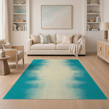 Teal Halftone Gradient Area Rug