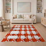 Geometric Modern Bold Red Geometric Modern Area Rug