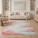 Dreamy Pink Clouds Abstract Area Rug
