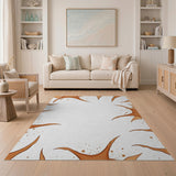 Abstract Brown Tan Splatter Area Rug