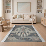 Grey Southwestern Geometric Area Rug