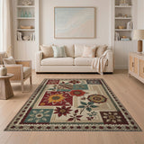 Vibrant Floral Patchwork Area Rug