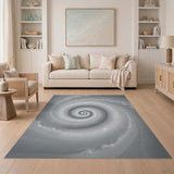 Grey Cosmic Spiral Area Rug