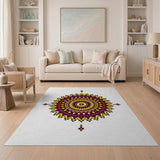 Geometric Modern Purple Mandala Geometric Area Rug