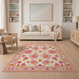 Floral Vintage Pink Pink Floral Vintage Area Rug
