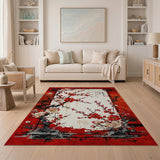 Red Plum Blossom Chinese Floral Area Rug