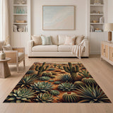 Southwestern Desert Cacti Sunset Area Rug
