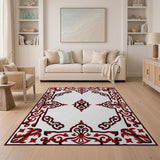 Ornate Red Persian Border Red Area Rug