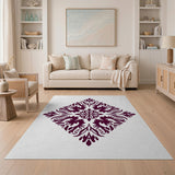 Purple Floral Diamond Medallion Rug