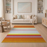 Multi-color and Patterns Vibrant Multi-Stripe Southwestern Area Rug