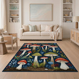 Whimsical Red Mushroom Grove Area Rug