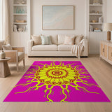 Vibrant Pink Mandala Sunflower Area Rug