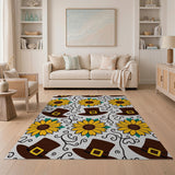Sunflower Pilgrim Hat Harvest Pattern Rug