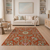 Terracotta Persian Floral Medallion Rug