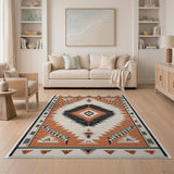 Bold Orange Black Diamond Southwestern Rug