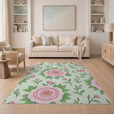 Floral Vintage Rose Vintage Pink Rose Floral Area Rug