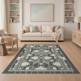 Geometric Modern Black White Geometric Modern Area Rug