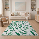 Lush Green Lush Green Leaves Pattern Area Rug