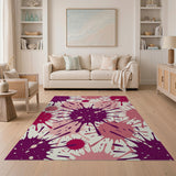 Vibrant Pink Purple Splatter Abstract Area Rug