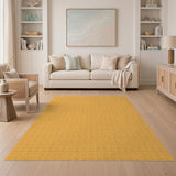 Yellow Textured Geometric Area Rug