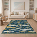 Coastal School of Fish Area Rug