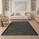 Retro Pixelated Text Area Rug