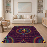 Rainbow Treble Clef Music Area Rug