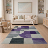 Purple Geometric Abstract Area Rug