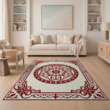 Red Ornate Red Medallion Persian Area Rug